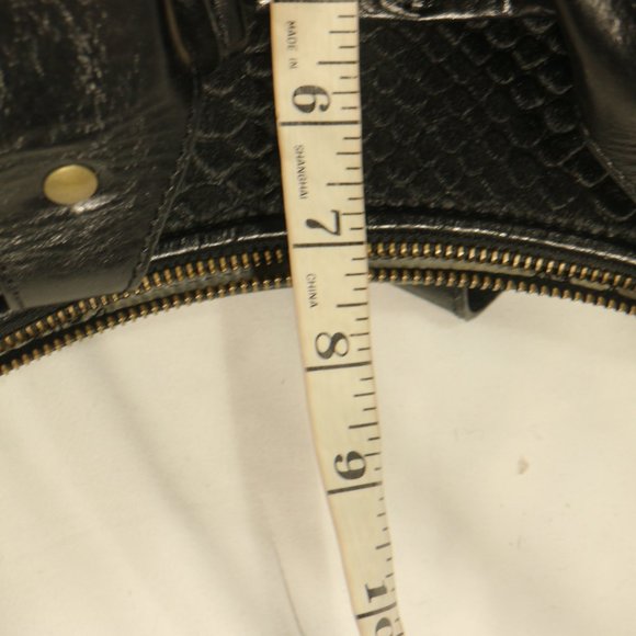 Vtg Kate Landry Black Cow Hair Gold Buckle Purse - Picture 10 of 11